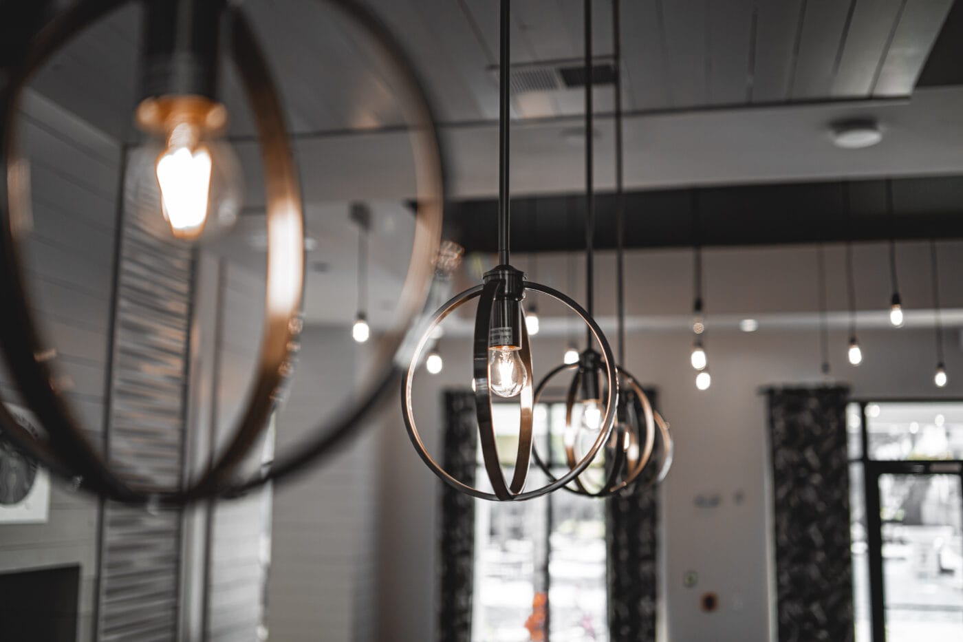 Hanging lights in kitchen