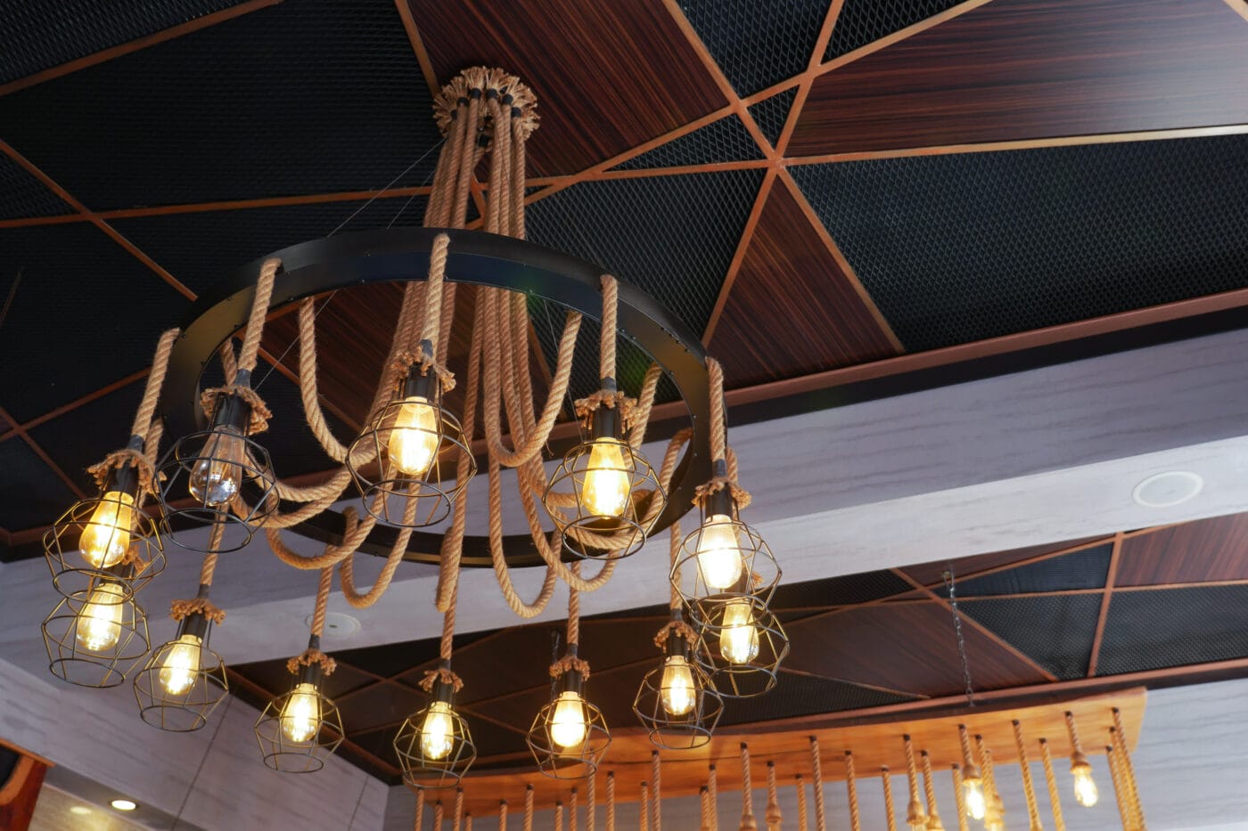 Vintage rope chandelier